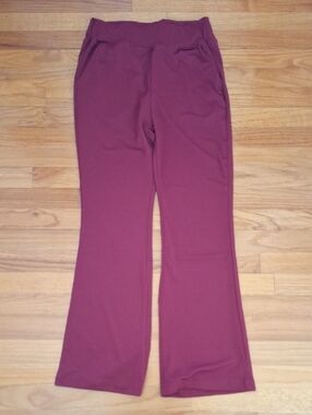 Women's Pull On Pants Stretchy Pants Flare Leg Pants In Wine